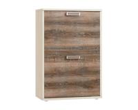 Обувница ПОРТУ цвет Дуб Сонома и Дуб Сакраменто Темный ширина 62 см с 2 откидными секциями