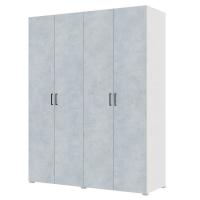 Шкаф 4ств 1600 Бостон, цвет Белый/Бетон (штанги)