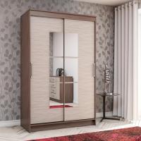 Шкаф-купе "Элегант 1" 126 см Ясень шимо темный / Ясень шимо светлый, для одежды, большой, с зеркалом, высота 200 см, высокий