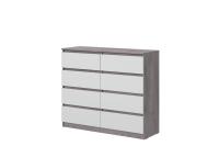 Комод №3 "Соната" цвет Дуб Крафт серый, Белый Текстурный, ширина 120 см, для спальни, с ящиками, гардеробная