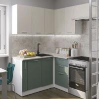 Кухонный гарнитур Глория мега прайм 1600*1700, цвет Кашемир/Бензин, ширина 160*170 см, угловой, с дверками, с ящиками