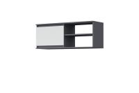 Полка МС "Соната" 110см, цвет Графит, Белый Текстурный, навесная, в спальню, в гостиную