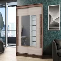 Шкаф-купе Элегант 2 ширина 126 см Ясень шимо темный / Ясень шимо светлый, для одежды, большой, с ящиками, высота 200 см, высокий