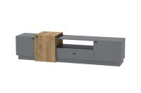 Тумба Т-1 Квадро Графит и Дуб Крафт золотой, ширина 200 см, консоль для тв, в гостиную