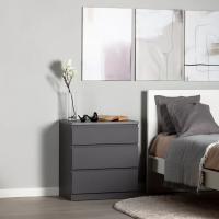Комод КАСТОР, 3 ящика, 65х40х72 см, Серый, ширина 65 см для спальни или прихожей