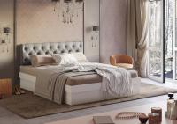 Кровать Луара-3 1400х2000 Белый с мягким изголовьем ЛДСП для взрослых и подростков