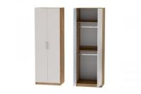 Шкаф 2 с фасадом Иннэс 7 ширина 80 см, Тирамису матовый и ЛДСП Дуб Крафт золотой