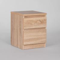 Тумба прикроватная Кастор, 2 ящика, ширина 37 см, Сонома, выдвижные ящики для спальни
