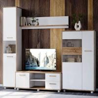 Гостиная МС Свен, ширина 240 см, комплект мебели, с полками, под телевизор со шкафом для одежды, напольная, современные решения, для хранения вещей