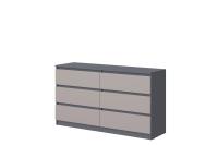 Комод №5 "Соната" цвет Графит, Кашемир, ширина 140 см, для спальни, с ящиками, гардеробная