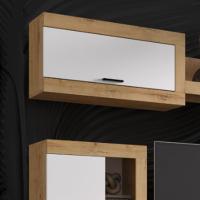 Шкаф навесной "ПРАГА", Дуб Вотан / Белый, ширина 90.5 см, высота 44.2 см, в гостиную, зал и спальню, на стену для книг