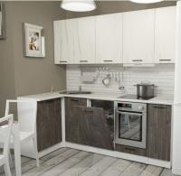 Кухонный гарнитур Сиена прайм 400 1100*2000мм угловая ширина 40*110*200 см цвет Дуб грей/Бетон темный/сосна с фасадом по посуд. машину