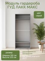 Модуль гардероба ГУД ЛАКК МАКС, 100х58х233 см, Серый, ширина 100 см в спальню для вещей корпус шкафа