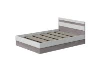 Кровать двуспальная "Соната" 140 см, Цвет Дуб Крафт Серый, Белый текстурный, мебель в спальню