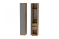Шкаф 3 с фасадом Иннэс 7 ширина 40 см, Графит и Дуб Крафт золотой, шкаф распашной, для одежды, в спальню, в гостиную
