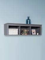 Полка навесная Сага 3 секции, Серая, ширина 132 см настенная в гостиную или прихожую, для зала