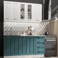 Кухня Агава 1600х600 Акация белая / Моренга, для кухни, для дома, с полками и выдвижными ящиками