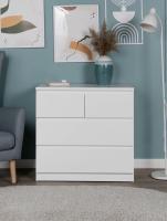 Комод Мальта, 2+2 ящика, с доводчиками, 80х48х76 см, Белый, ширина 80 см для хранения вещей