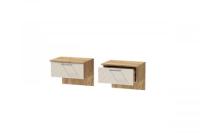 Тумба приставная Иннэс 7, ширина 45 см, Тирамису матовый и ЛДСП Дуб Крафт, прикроватная тумбочка, в спальню