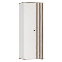 Шкаф для одежды 51.12 Либерти (опора h 20 мм), Белый/дуб каньон, ширина 82 см, для спальни со штангой и полками, распашной