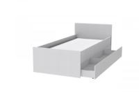 Кровать арт. 015 с ящиком Белый ЛДСП, ширина 90 см, односпальная кровать, мебель в спальню