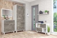 Прихожая МС ЭГО набор 8, ширина 240 см, комплект мебели, вешалка, с зеркалом, шкаф