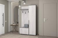 Прихожая "Норден 2" Дуб Крафт Белый, ширина 118 см, с вешалкой, с полками