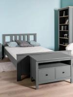 Комплект мебели для спальни САГА, цвет Серый, ширина спального места 140 см, модульный набор для дома, с ящиками и двуспальная кровать