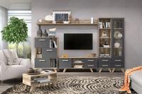 Гостиная Вега Скандинавия (комплект 6), цвет Дуб Каньон, силк флай