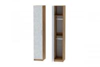 Шкаф 2 с фасадом Иннэс 7 ширина 40 см, Бетон снежный и ЛДСП Дуб Крафт золотой, распашной, пенал, в гостиную, в спальню