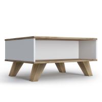 Стол журнальный Вега Скандинавия, цвет Белый / Дуб Каньон