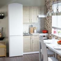 Кухонный гарнитур Лира медиум 1400мм прямая ширина 140см цвет Квадро шимо светлый/малага/белый с выдвижными ящиками с полками