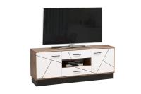 Тумба под ТВ 54.04 Гамма Таксония/ белый, ширина 160 см, в гостиную или спальню, с полками, с ящиками