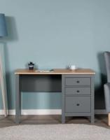 Стол письменный САГА, 120х56, цвет Серый и Ясень, ширина 120 см с тумбой и ящиками, школьнику для учебы