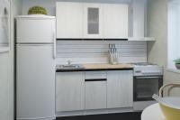 Кухонный гарнитур Амели медиум 1400, Цвет Ду грей, ширина 140 см, с навесными шкафами, с выдвижными ящиками, с тумбой под мойку