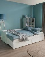 Кровать раздвижная СИРИУС, с ящиками, 80х200/160х200 см, белая, ширина 90 или 160 см, трансформер для спальни компактная