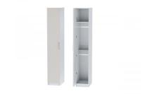 Шкаф 2 с фасадом Иннэс 7 ширина 40 см, Тирамису матовый и Белый ЛДСП, шкаф пенал, в спальню, в гостиную