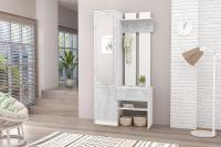 Прихожая Иннэс 3 Цемент светлый и Белый, ширина 95 см, шкаф в прихожую, обувница