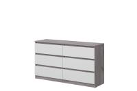 Комод №5 "Соната" цвет Дуб Крафт серый, Белый Текстурный, ширина 140 см, для спальни, с ящиками, гардеробная