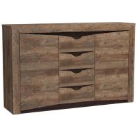 Тумба 33.19 Лючия, цвет ясень анкор светлый, ширина 148.8 см, с ящиками, с полками, в гостиную, в спальню, в прихожую