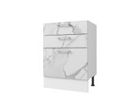 Кухонный модуль Оптима Стол 80 - 3 ящика, цвет Мрамор арктик