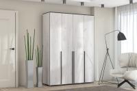 Шкаф распашной "Норден", ширина 160 см, Цвет Дуб Крафт Белый, четырехдверный, с полками