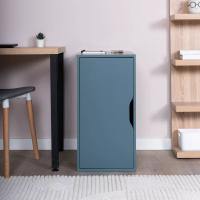 Тумба с дверцей Ингар, 36х71х53 серо-бирюзовая, ширина 36 см с полками, напольная, с дверцей для дома