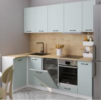 Кухонный гарнитур Лиора прайм 2 400 1100*2000 мм угловая ширина 40 110*200см, цвет сумерки/белый/Дуб бунратти,с фасадом под посуд. машину