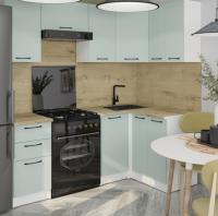 Кухонный гарнитур Лиора оптима 5 1200*2000 мм угловая ширина 120*200см цвет сумерки/белый/Дуб бунратти с выдвижными ящиками,