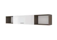 Полка Ненси 2032, цвет Венге/Белый глянец ширина 203,2 см ЛДСП для спальни и гостиной