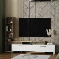 Тумба ТВ Лия цвет Дуб Вотан/Белый ширина 168.4 с полками, ящиками