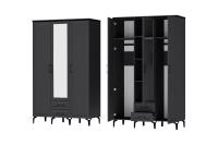 Шкаф ШК-3 Шарм Антрацит, ширина 136 см, с зеркалом, со штангой, с ящиками, в гостиную, в спальню