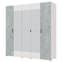 Шкаф 5ств 2250 Бостон З-450, цвет Белый/Бетон(2 ящика+полки Б+штанга)