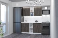 Кухонный гарнитур Ноктюр нормал 1500,цвет Бетон темный, прямой, модульный, со столешницей, с полками, открытые и закрытые модули, с выдвижными ящиками